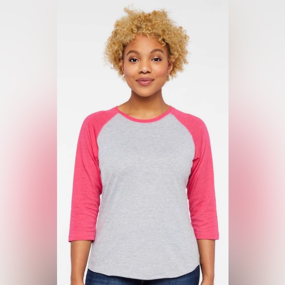 LAT Women's Baseball Fine Jersey Three-Quarter Sleeve Tee